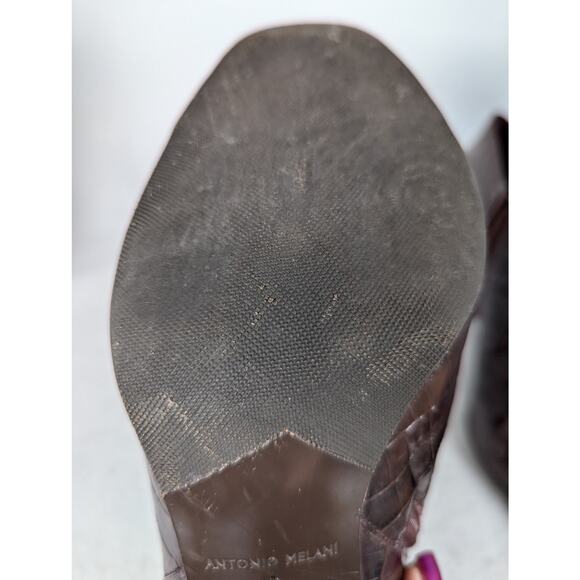 Antonio MelaniAnkle boots brown 7.5Croc print on leather High heel 3.5" See Desc - Picture 12 of 13